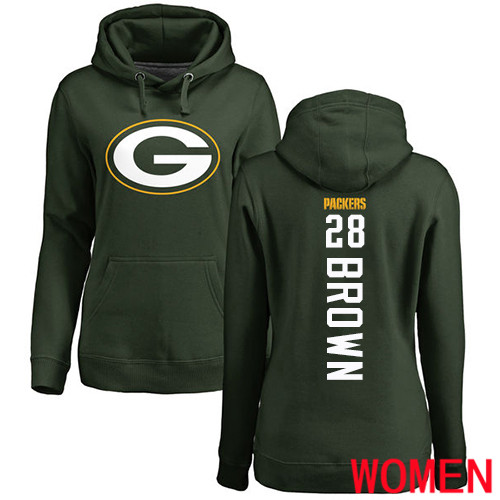 Green Bay Packers Green Women #28 Brown Tony Backer Nike NFL Pullover Hoodie Sweatshirts->nfl t-shirts->Sports Accessory
